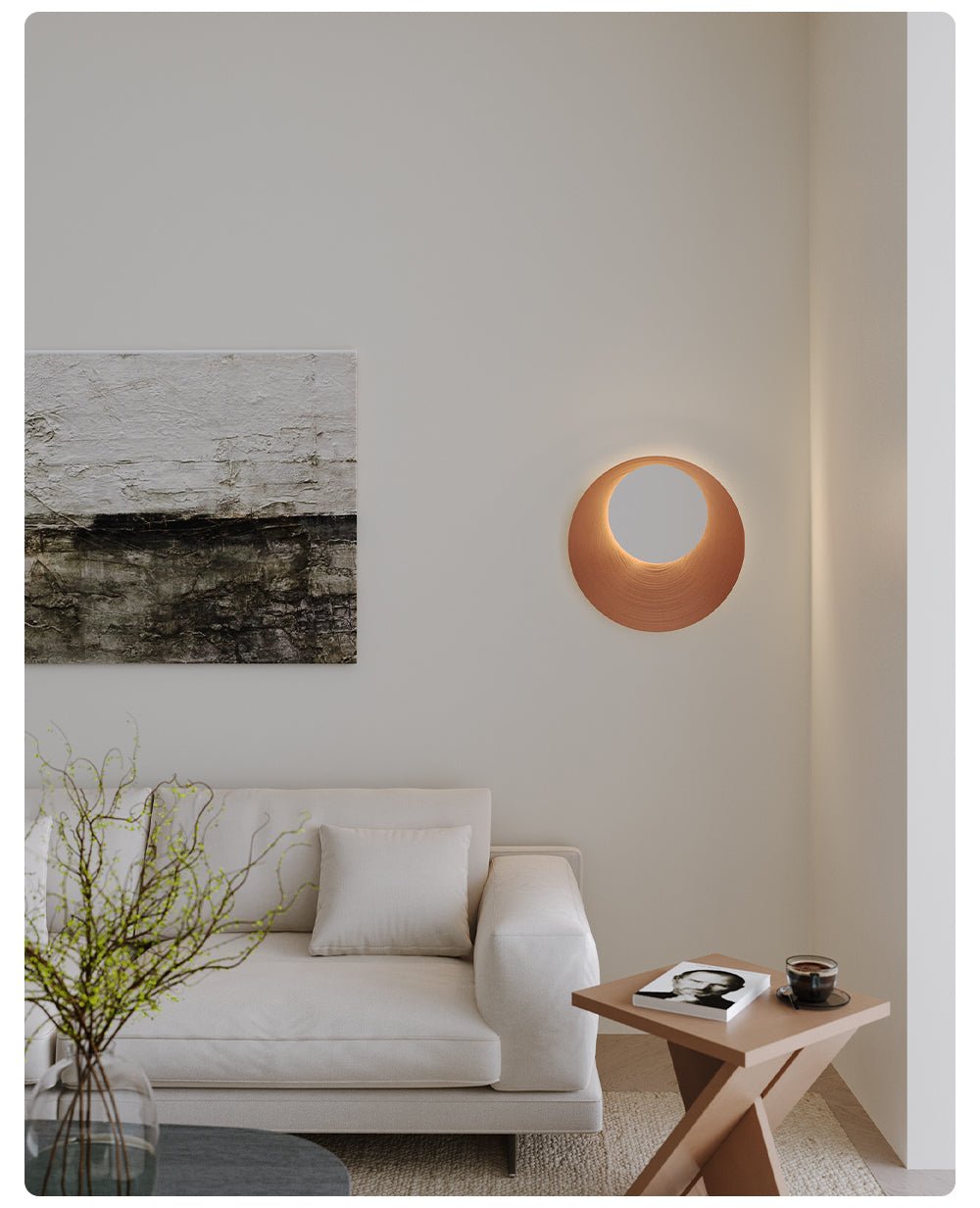 Metal Crescent Ring Wall Sconce