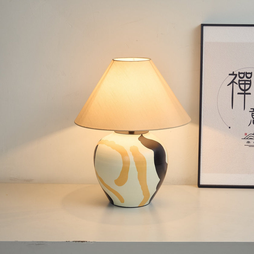 Ceramic Abstract Pattern Table Lamp
