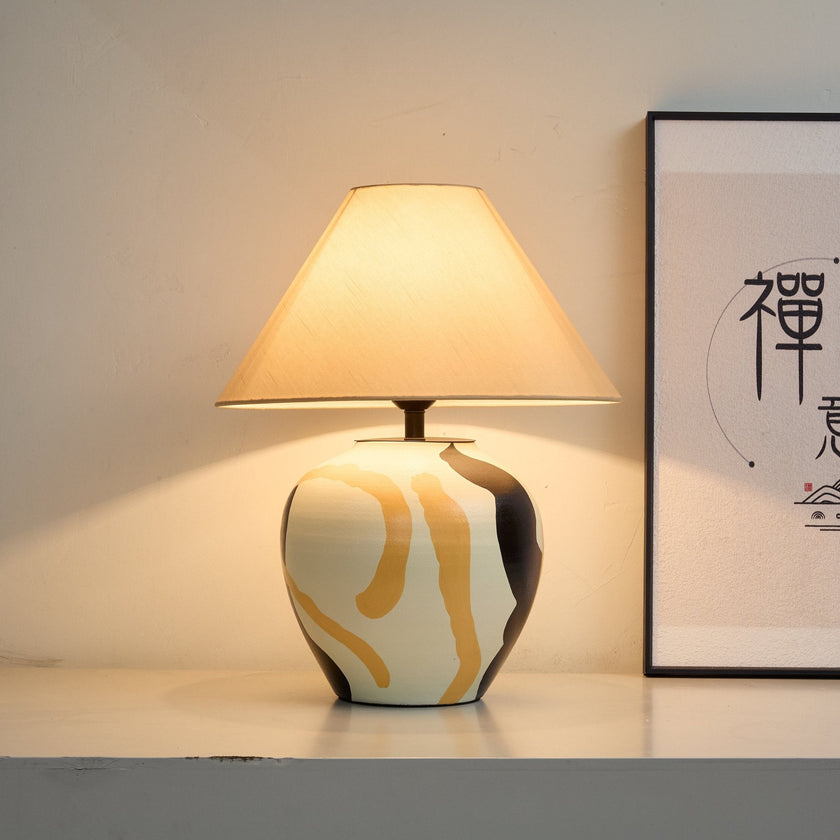 Ceramic Abstract Pattern Table Lamp