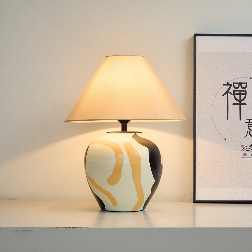 Ceramic Abstract Pattern Table Lamp