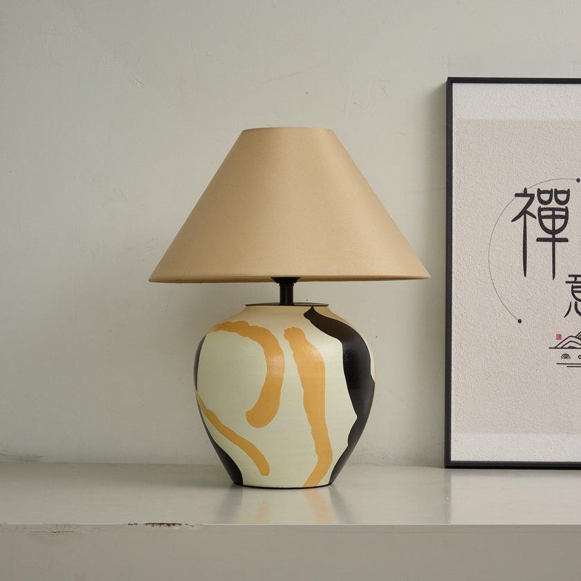Ceramic Abstract Pattern Table Lamp