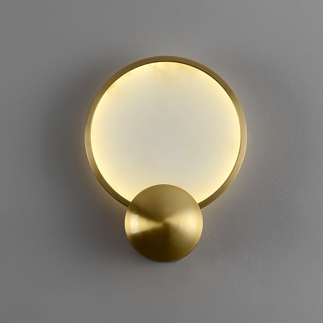 Gold Alabaster Disc Wall Sconce