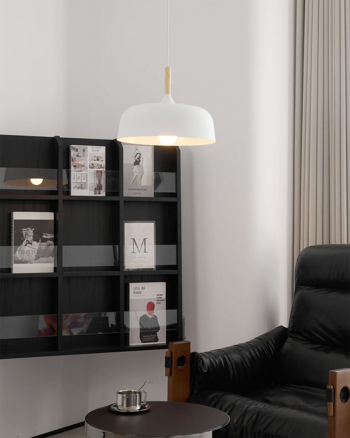Oak & Zinc Acorn Pendant Light