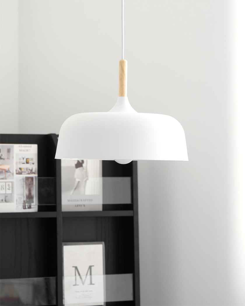 Oak & Zinc Acorn Pendant Light