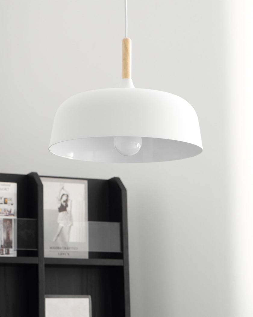 Oak & Zinc Acorn Pendant Light