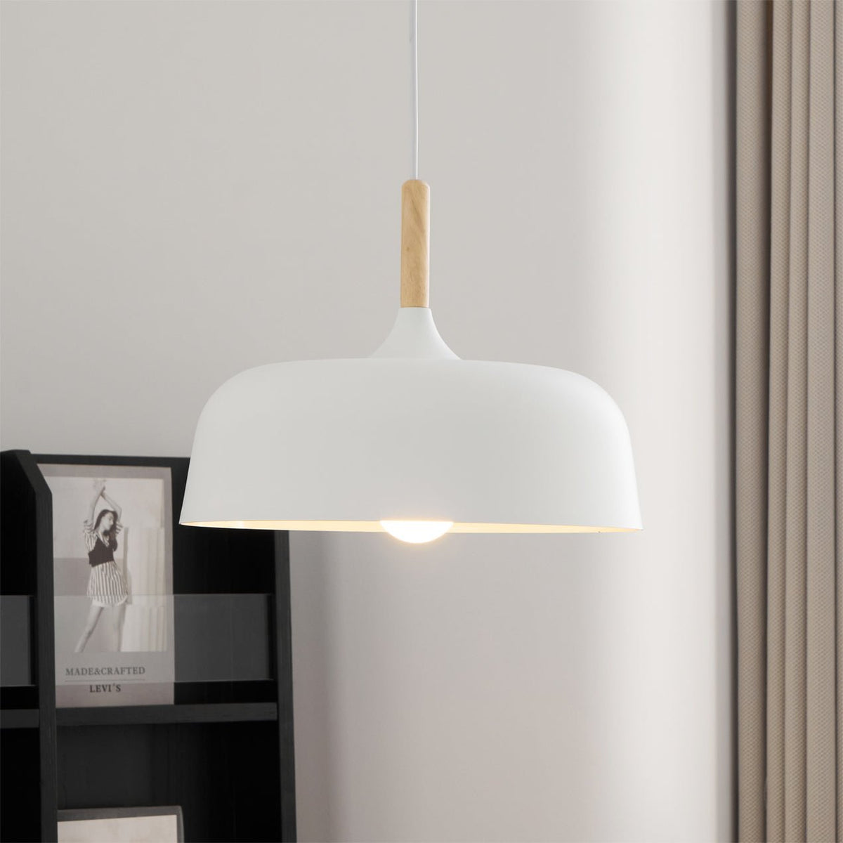 Oak & Zinc Acorn Pendant Light