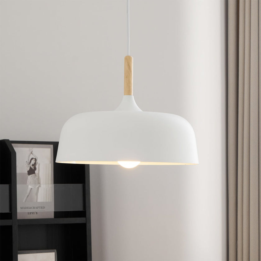 Oak & Zinc Acorn Pendant Light