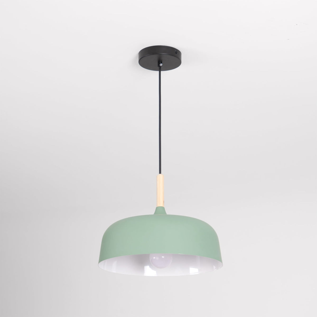 Oak & Zinc Acorn Pendant Light