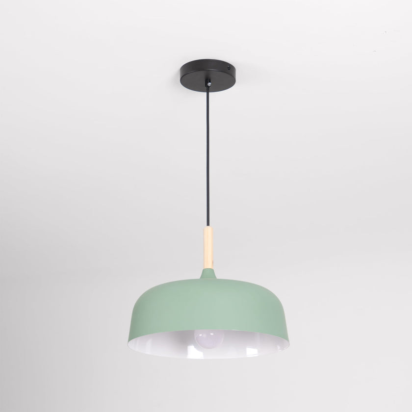 Oak & Zinc Acorn Pendant Light