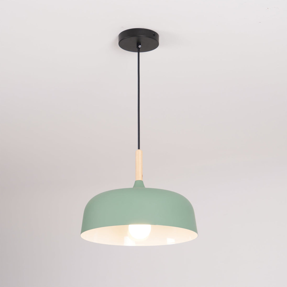 Oak & Zinc Acorn Pendant Light