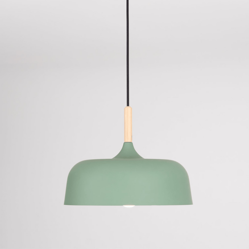 Oak & Zinc Acorn Pendant Light