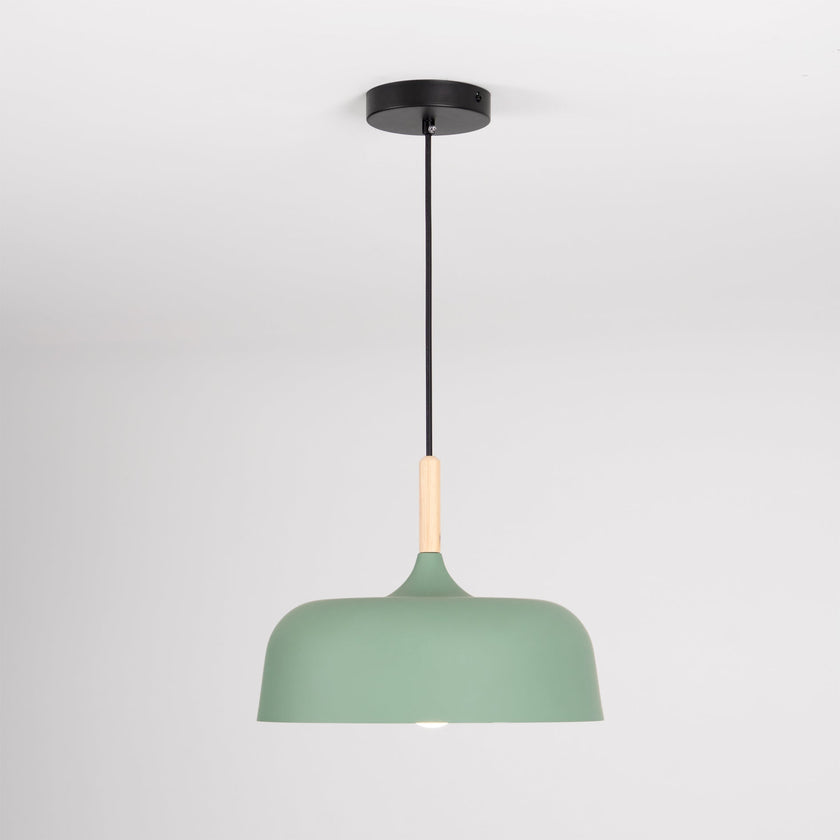 Oak & Zinc Acorn Pendant Light