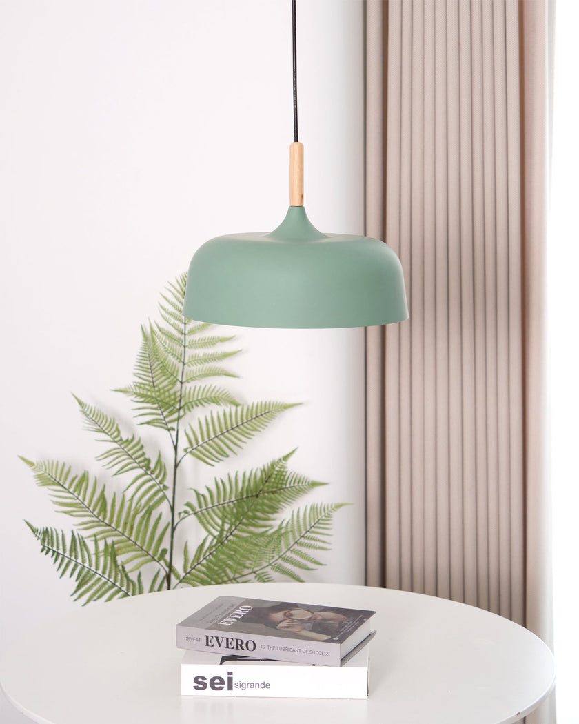 Oak & Zinc Acorn Pendant Light
