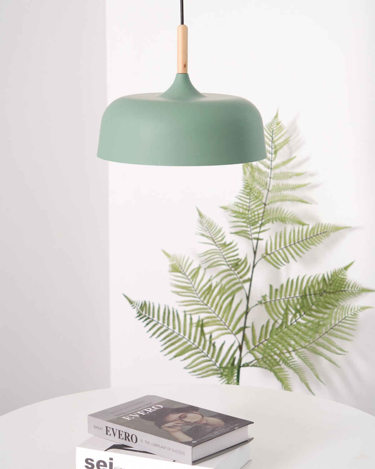 Oak & Zinc Acorn Pendant Light