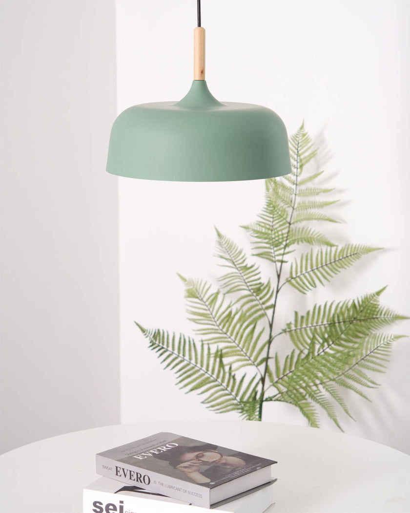 Oak & Zinc Acorn Pendant Light