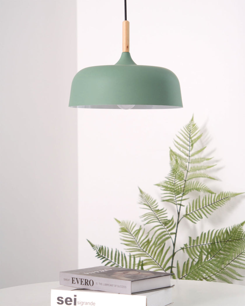 Oak & Zinc Acorn Pendant Light