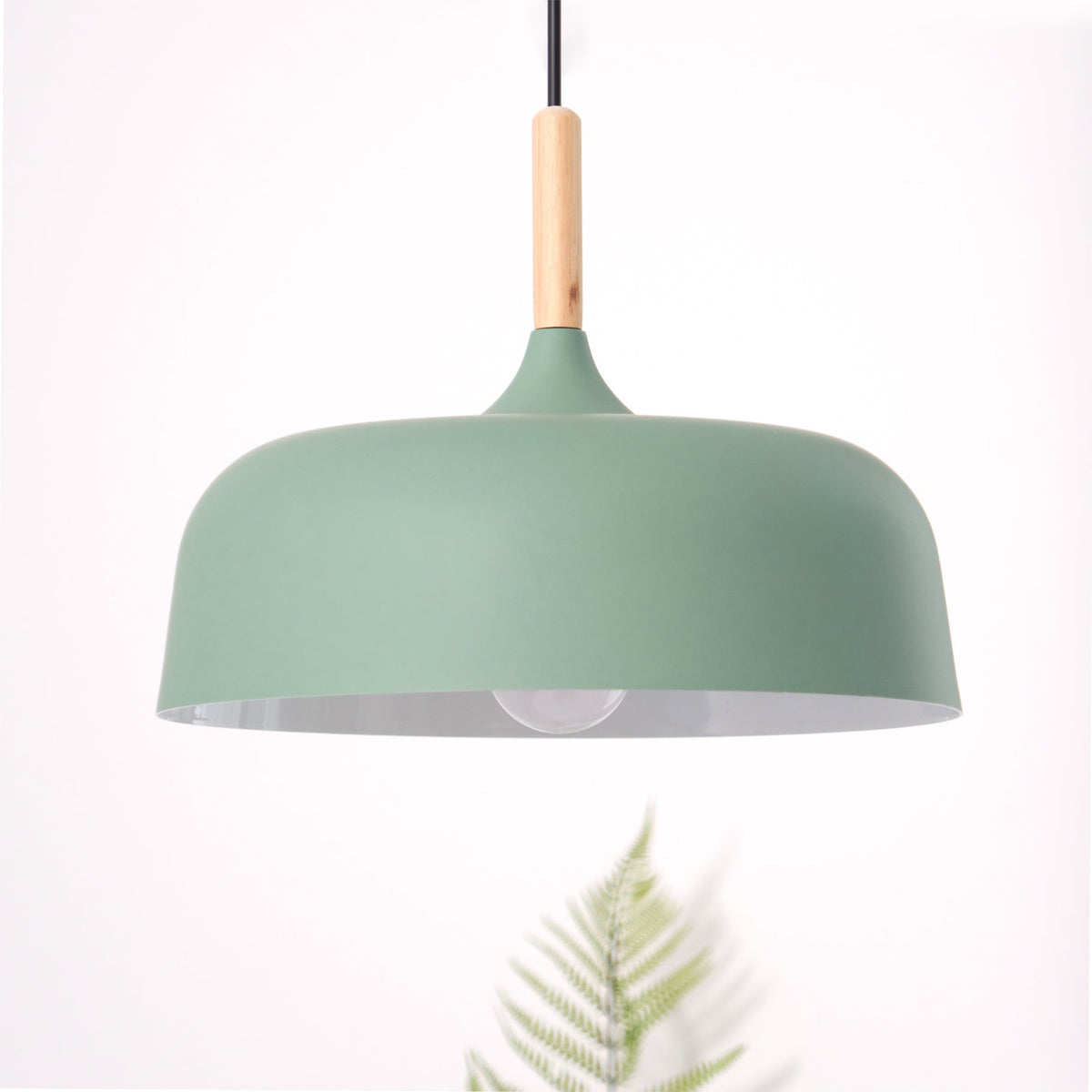 Oak & Zinc Acorn Pendant Light