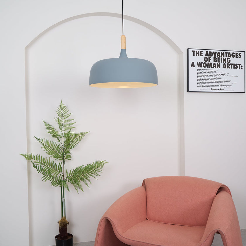 Oak & Zinc Acorn Pendant Light