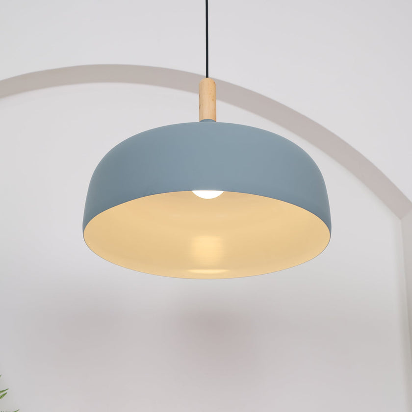 Oak & Zinc Acorn Pendant Light
