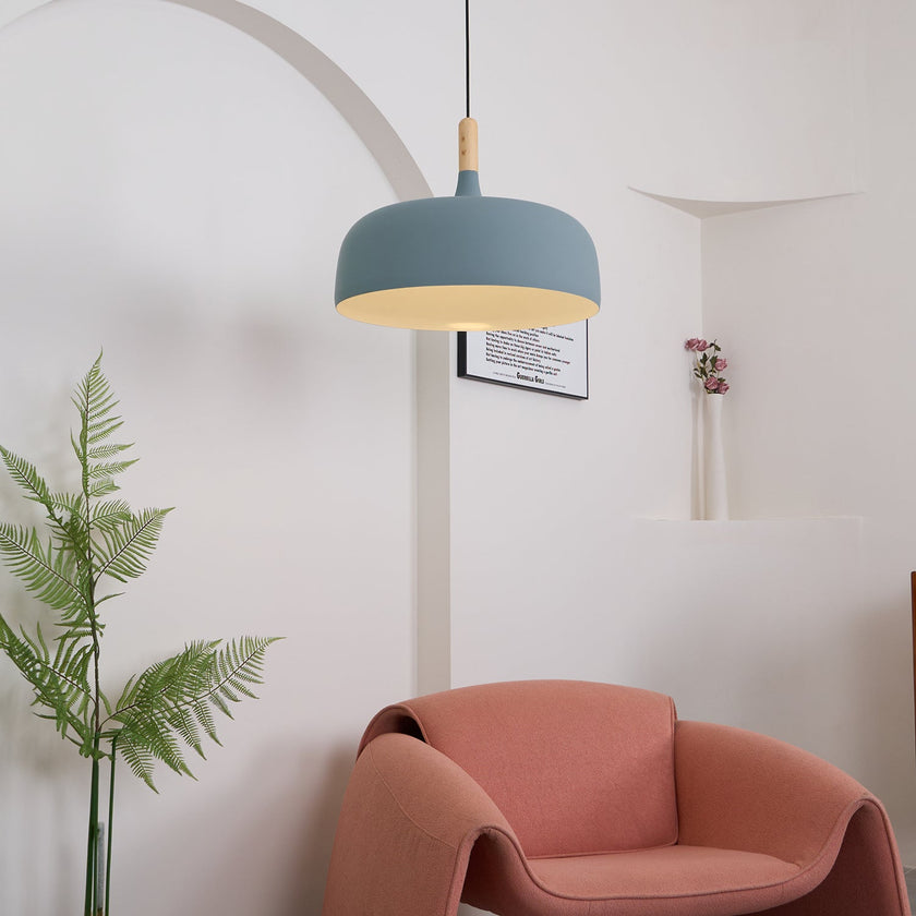 Oak & Zinc Acorn Pendant Light