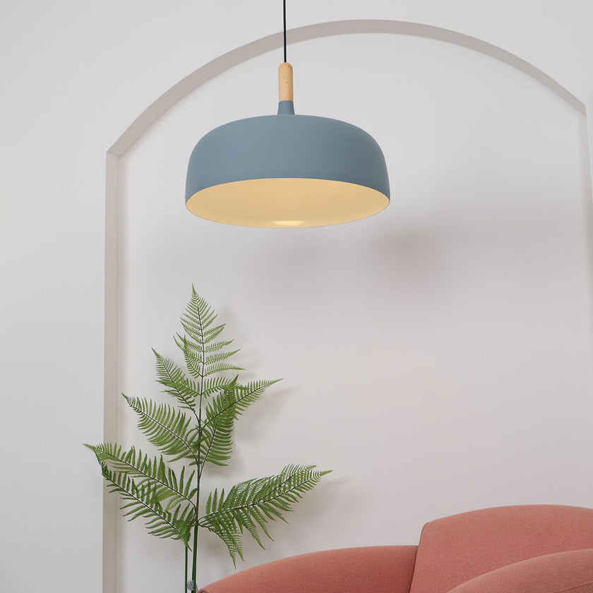 Oak & Zinc Acorn Pendant Light