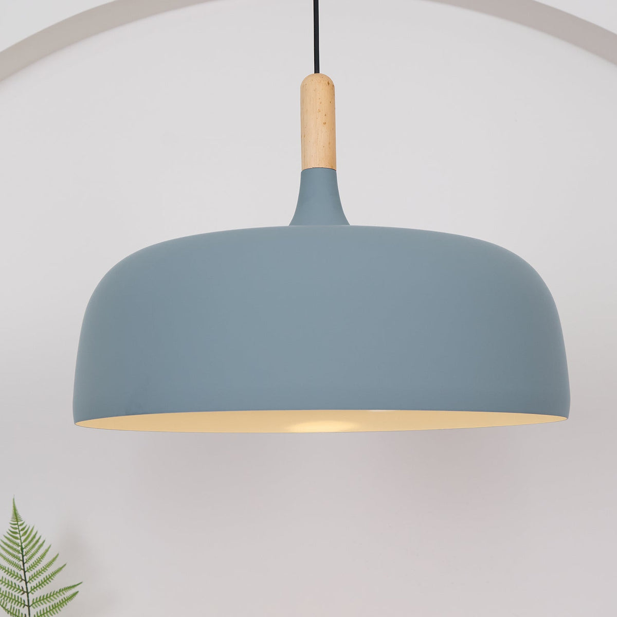 Oak & Zinc Acorn Pendant Light