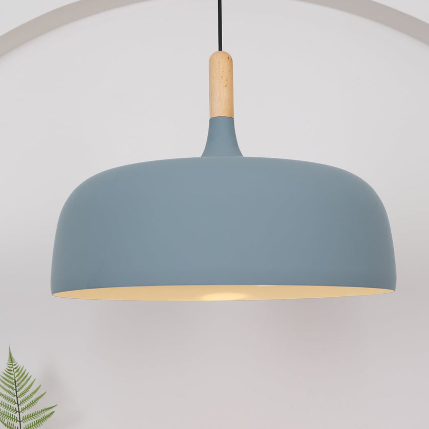 Oak & Zinc Acorn Pendant Light