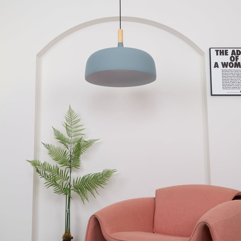 Oak & Zinc Acorn Pendant Light