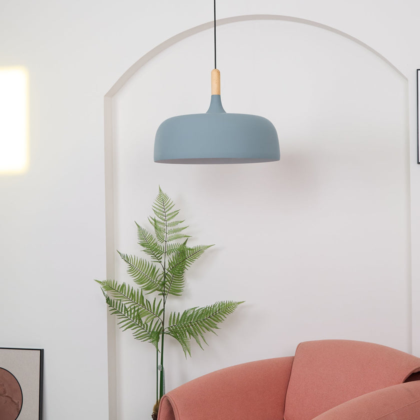 Oak & Zinc Acorn Pendant Light
