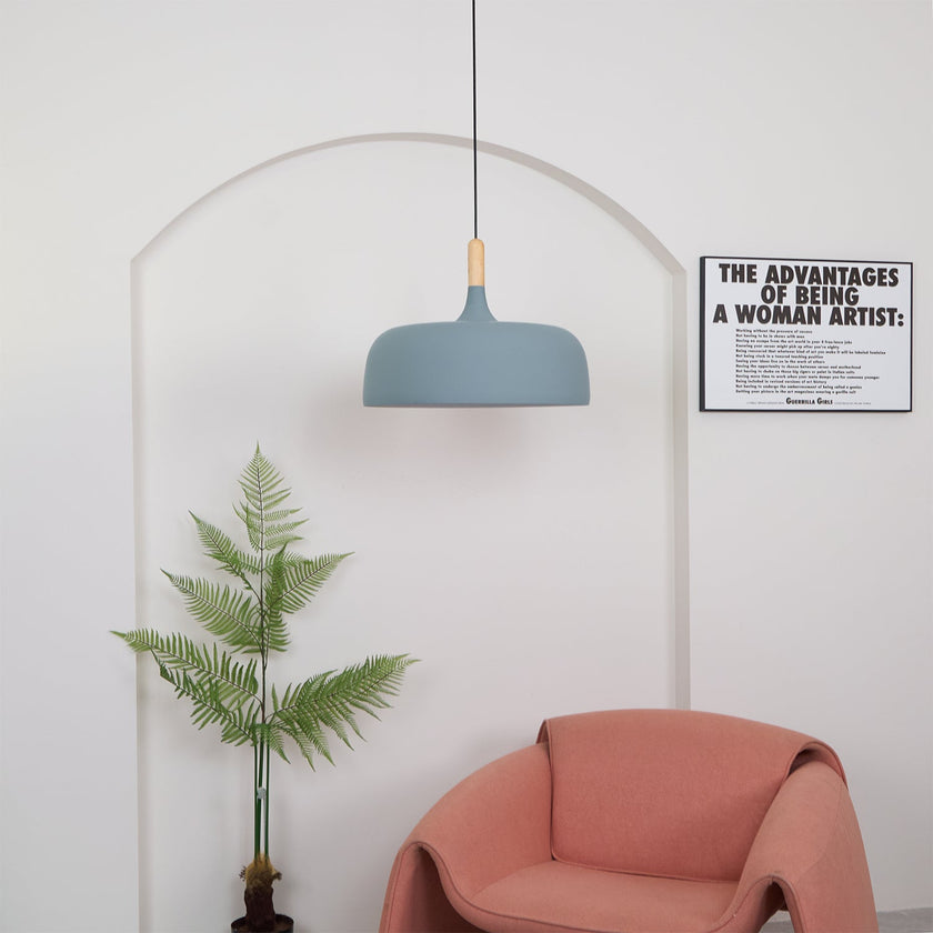 Oak & Zinc Acorn Pendant Light