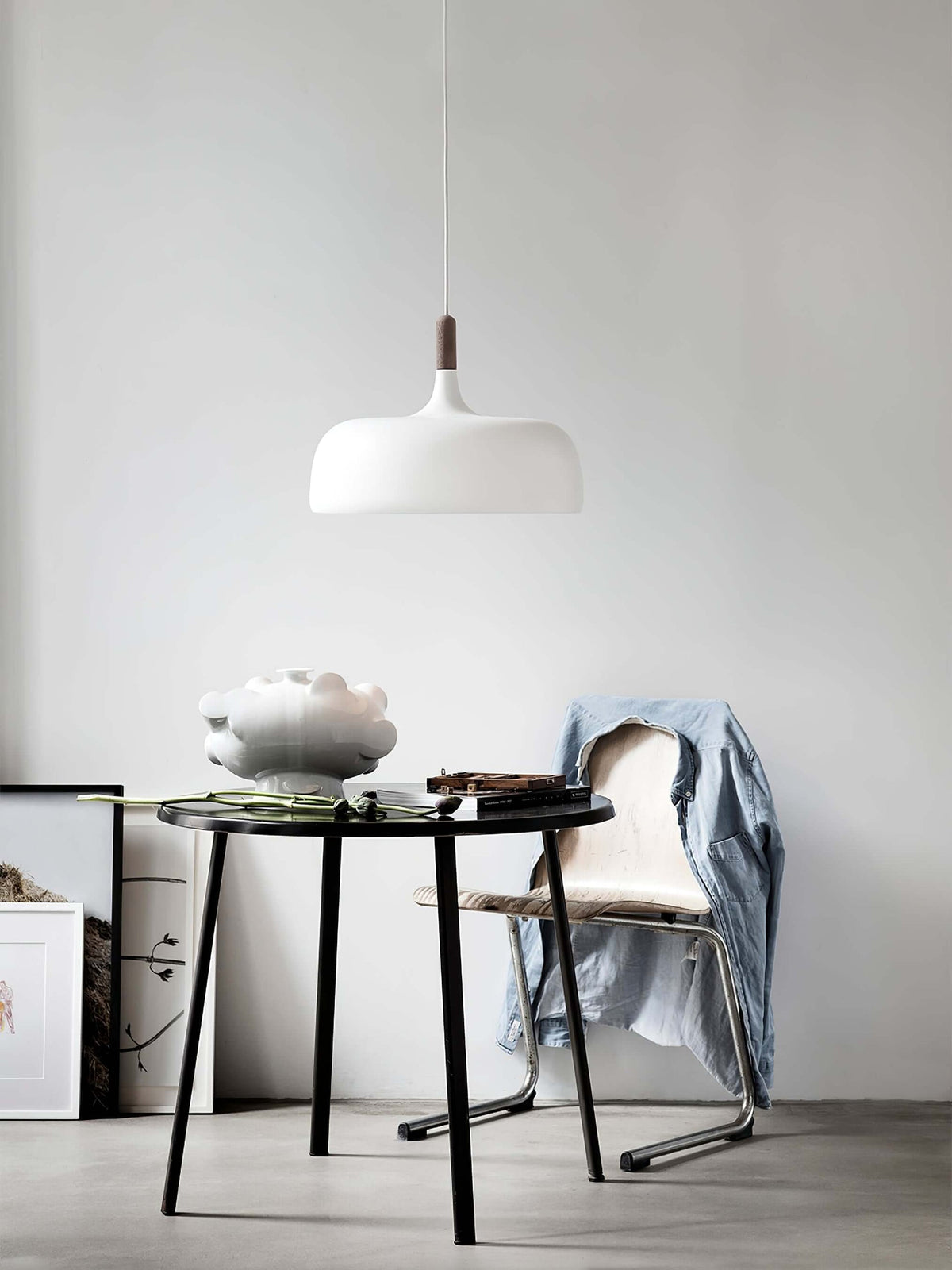 Oak & Zinc Acorn Pendant Light