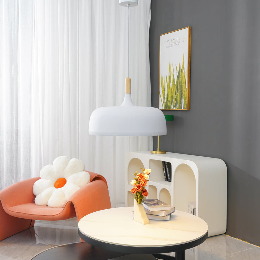 Oak & Zinc Acorn Pendant Light