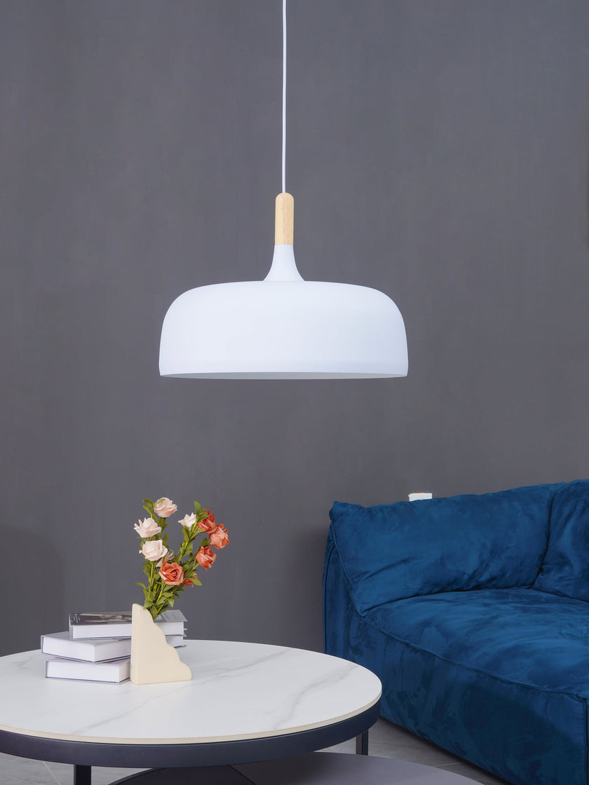 Oak & Zinc Acorn Pendant Light