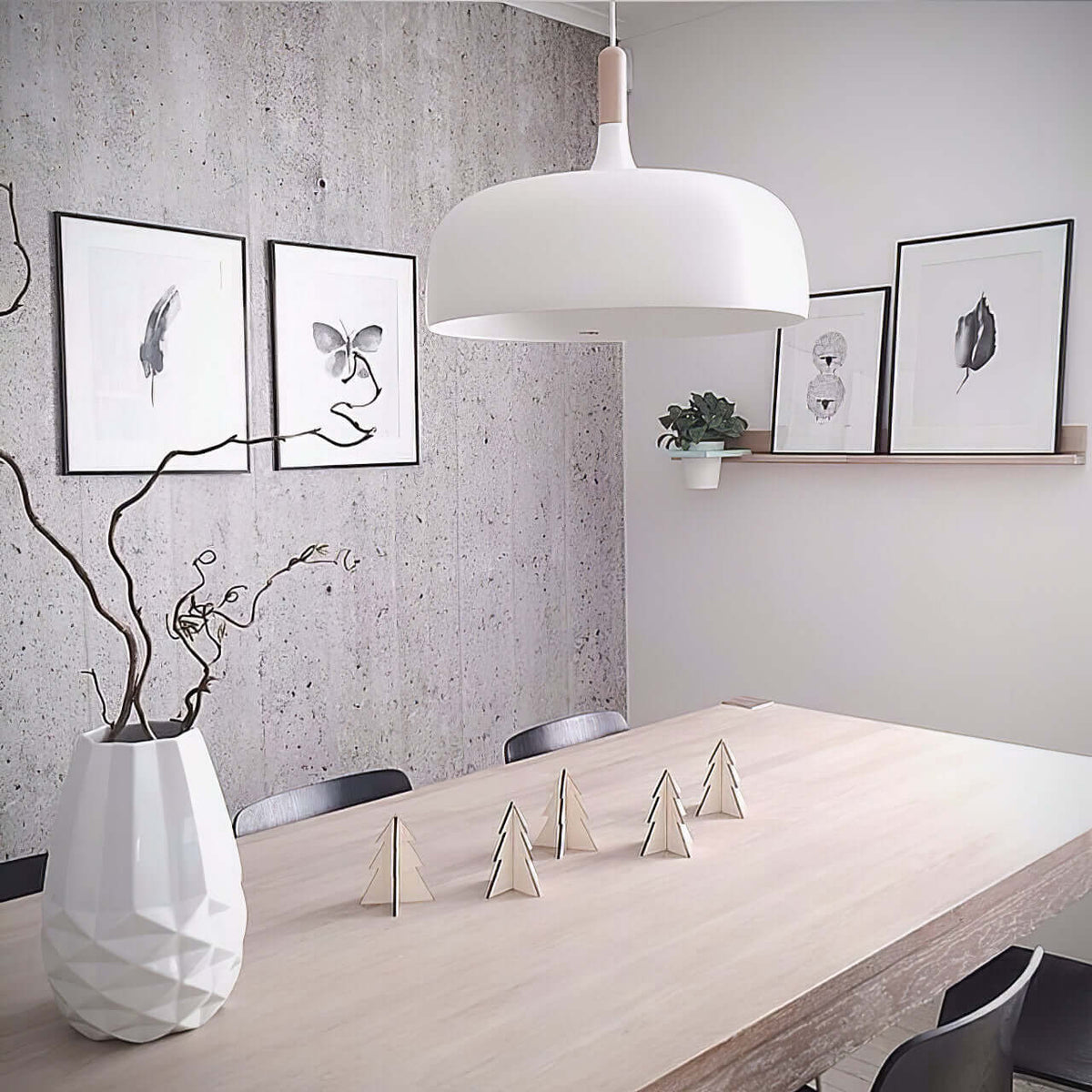 Oak & Zinc Acorn Pendant Light