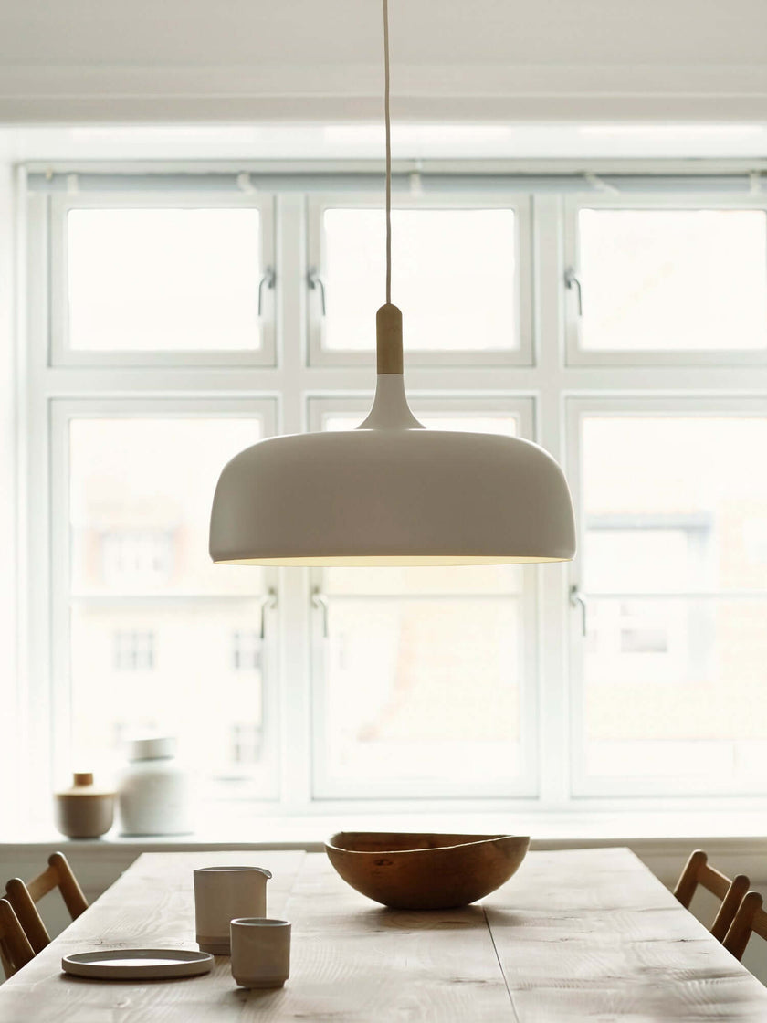 Oak & Zinc Acorn Pendant Light