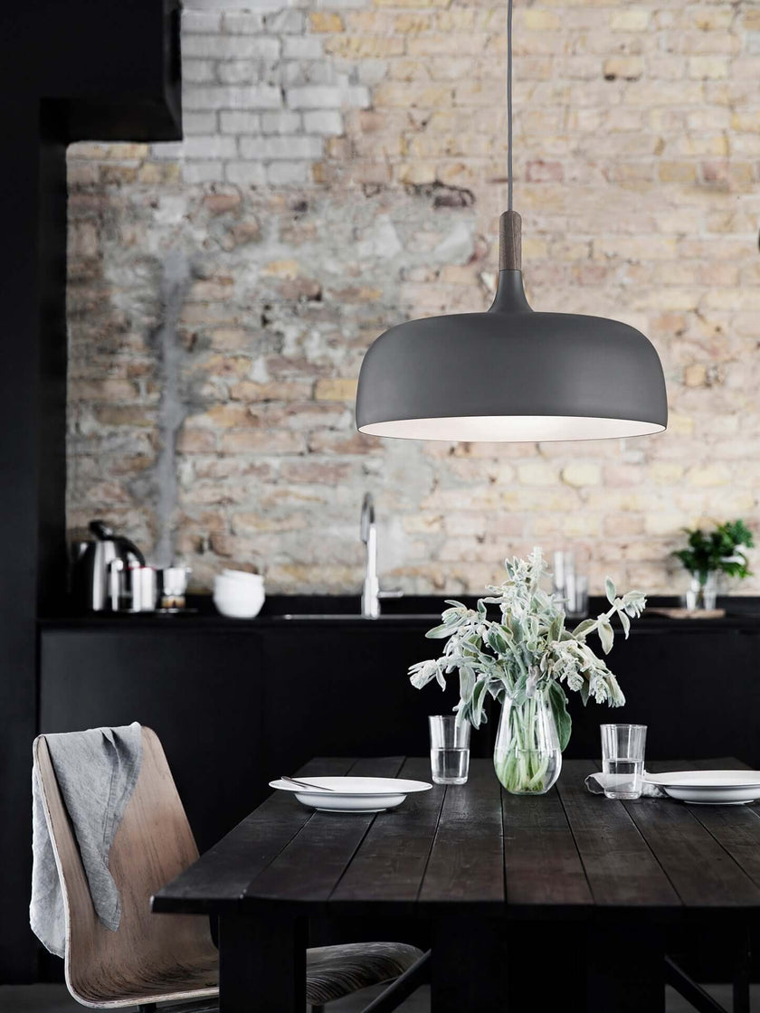 Oak & Zinc Acorn Pendant Light