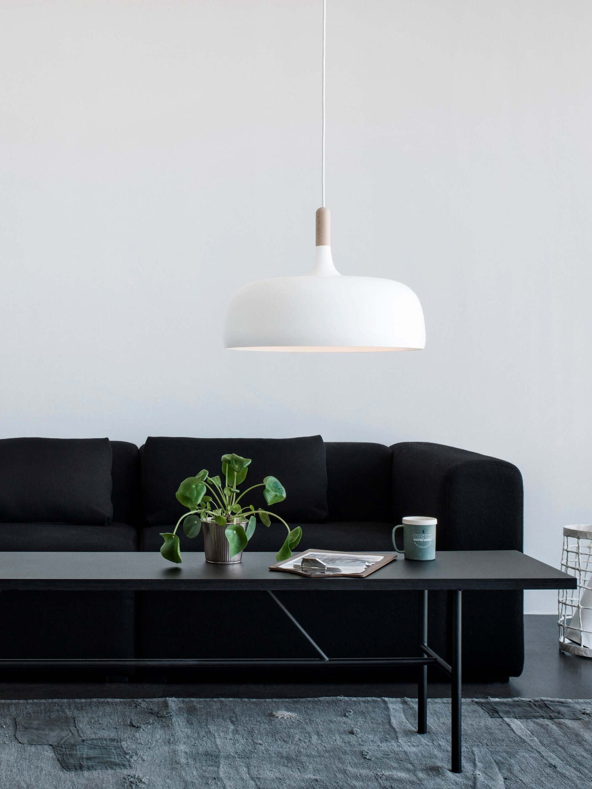 Oak & Zinc Acorn Pendant Light
