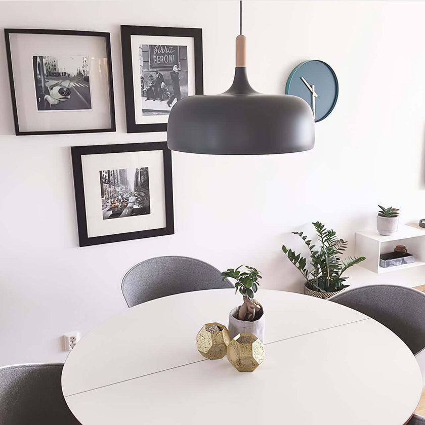 Oak & Zinc Acorn Pendant Light