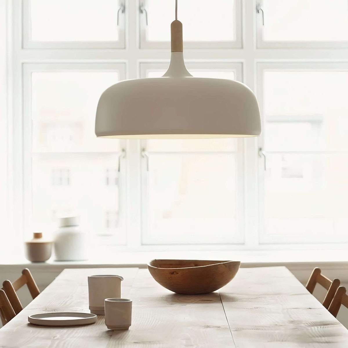 Oak & Zinc Acorn Pendant Light