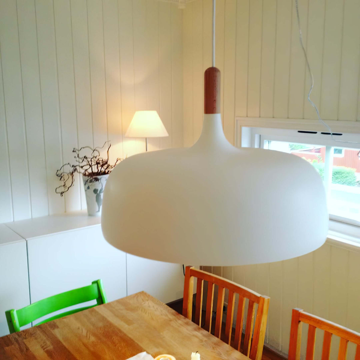 Oak & Zinc Acorn Pendant Light