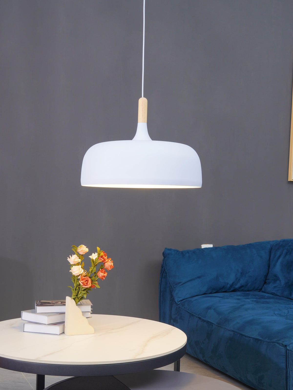 Oak & Zinc Acorn Pendant Light