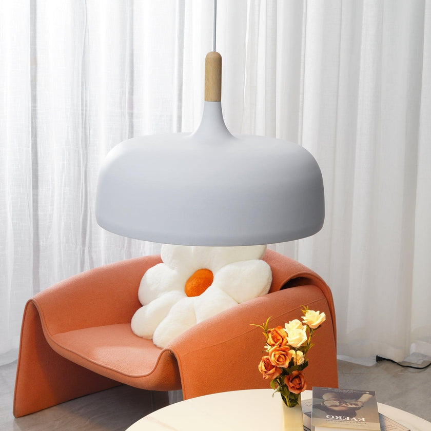 Oak & Zinc Acorn Pendant Light