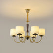 Walnut Pleated Copper Chandelier