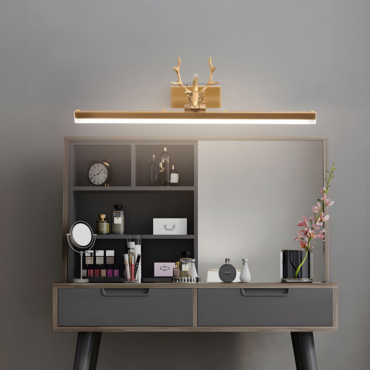 Metal Antler Ring Wall Lamp