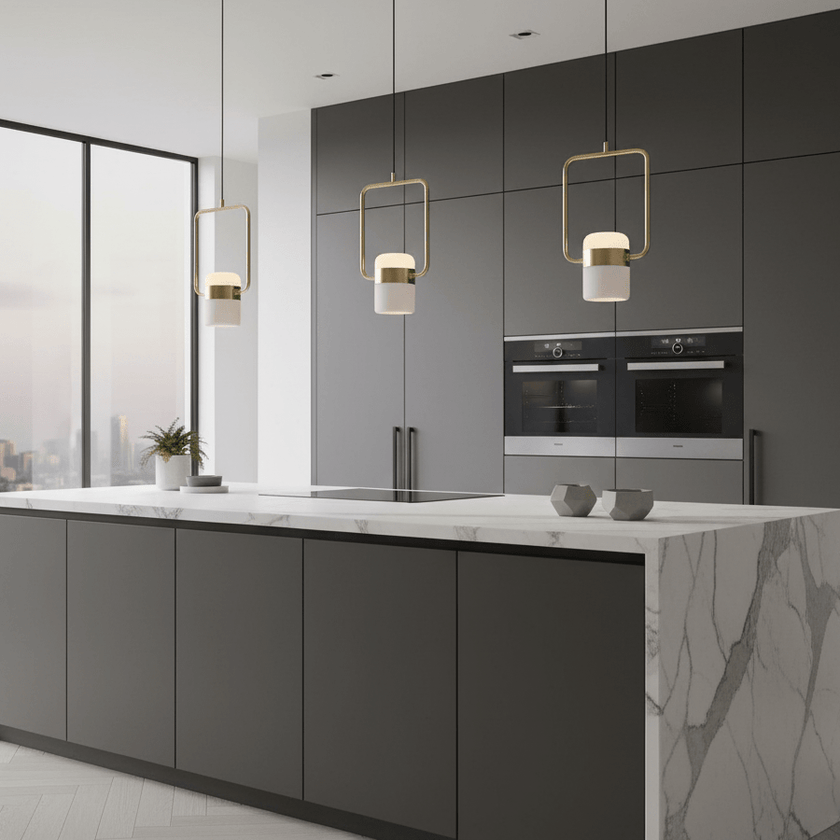 Iron Frame Tilting Pendant Light