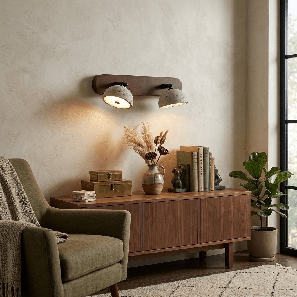 Travertine Dome Vanity Light