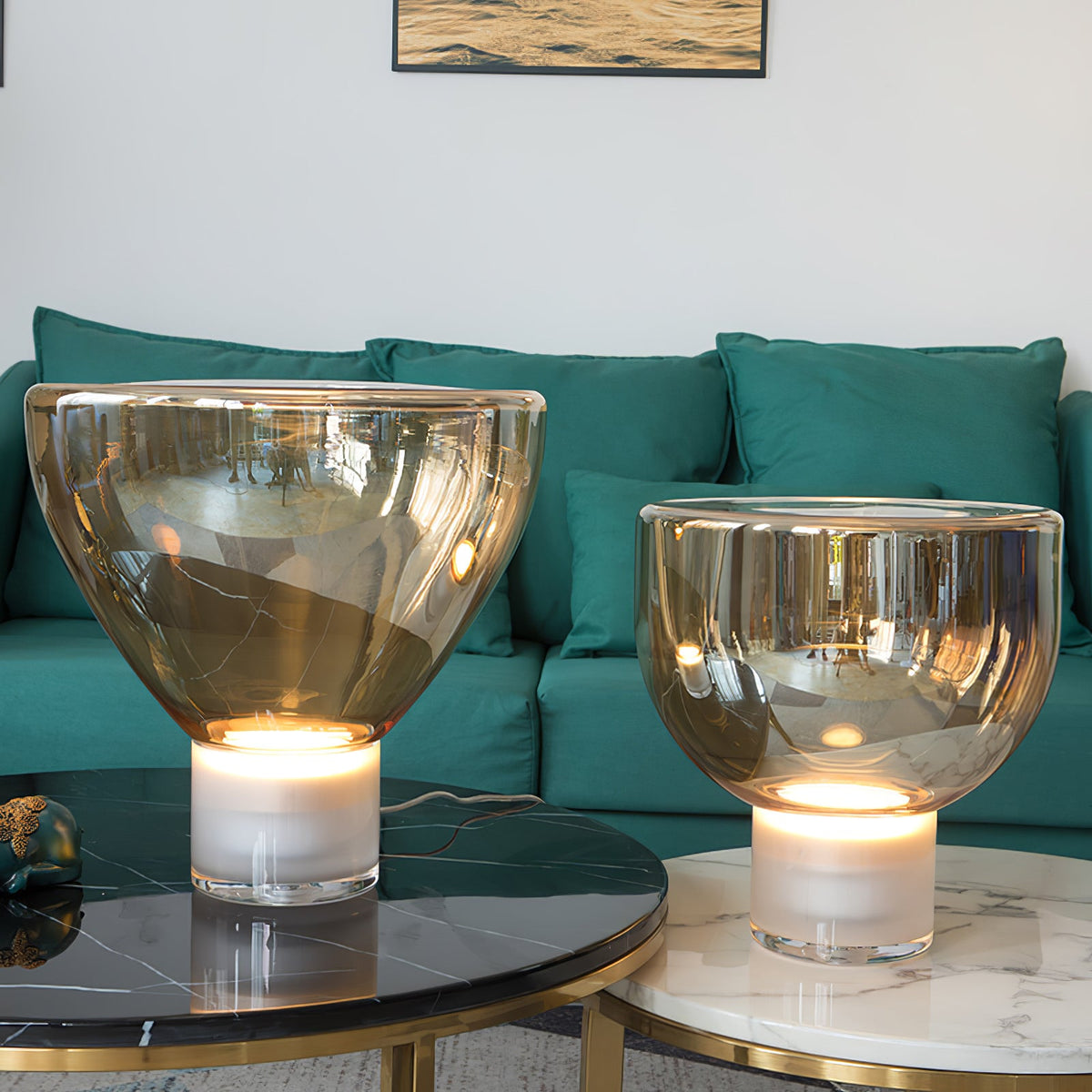 Glass Cone Table Lamp