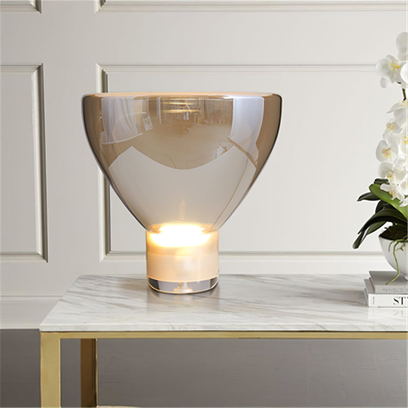 Glass Cone Table Lamp