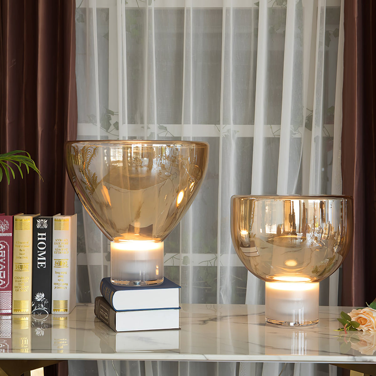 Glass Cone Table Lamp