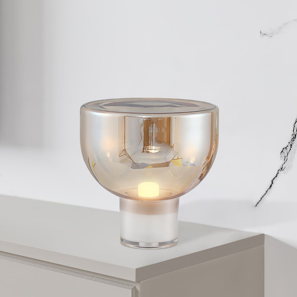 Glass Cone Table Lamp